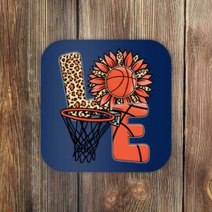 Basketball T Shirts Love Leopard Sunflower Graphic Plus Size Coaster