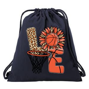 Basketball T Shirts Love Leopard Sunflower Graphic Plus Size Drawstring Bag