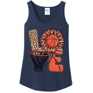 Basketball T Shirts Love Leopard Sunflower Graphic Plus Size Ladies Essential Tank