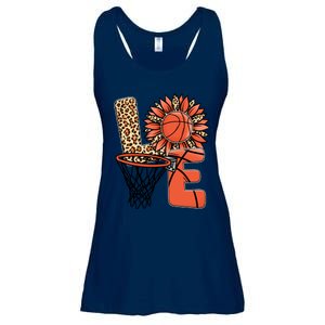 Basketball T Shirts Love Leopard Sunflower Graphic Plus Size Ladies Essential Flowy Tank