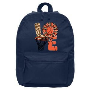 Basketball T Shirts Love Leopard Sunflower Graphic Plus Size 16 in Basic Backpack