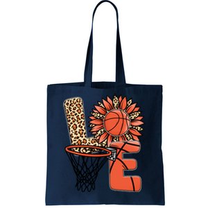 Basketball T Shirts Love Leopard Sunflower Graphic Plus Size Tote Bag