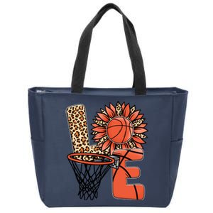 Basketball T Shirts Love Leopard Sunflower Graphic Plus Size Zip Tote Bag