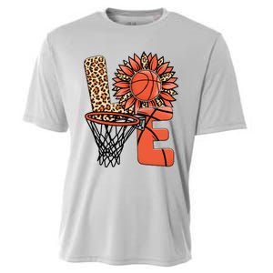 Basketball T Shirts Love Leopard Sunflower Graphic Plus Size Cooling Performance Crew T-Shirt