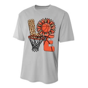 Basketball T Shirts Love Leopard Sunflower Graphic Plus Size Performance Sprint T-Shirt