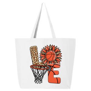 Basketball T Shirts Love Leopard Sunflower Graphic Plus Size 25L Jumbo Tote