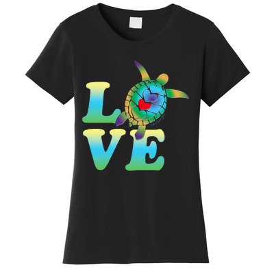 Beautiful Tropical Sea Turtle LOVE Women's T-Shirt