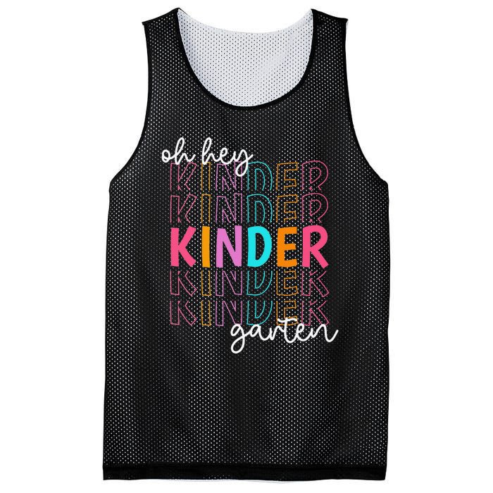 Back To School Oh Hey Kindergarten Teachers  Student Mesh Reversible Basketball Jersey Tank