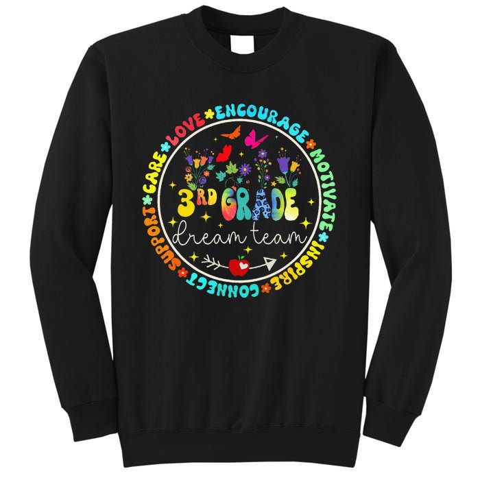 Back To School Third Grade Dream Team Teacher Flower Sweatshirt