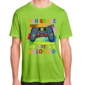 Back To School Video Gamer Level 4Th Grade Unlocked Adult ChromaSoft Performance T-Shirt