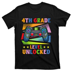 Back To School Video Gamer Level 4Th Grade Unlocked T-Shirt