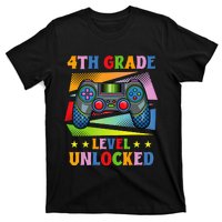 Back To School Video Gamer Level 4Th Grade Unlocked T-Shirt