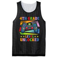 Back To School Video Gamer Level 4Th Grade Unlocked Mesh Reversible Basketball Jersey Tank