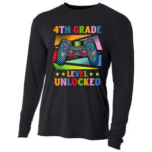 Back To School Video Gamer Level 4Th Grade Unlocked Cooling Performance Long Sleeve Crew