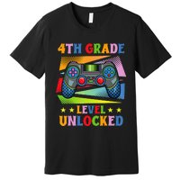 Back To School Video Gamer Level 4Th Grade Unlocked Premium T-Shirt