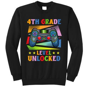 Back To School Video Gamer Level 4Th Grade Unlocked Tall Sweatshirt