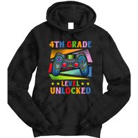 Back To School Video Gamer Level 4Th Grade Unlocked Tie Dye Hoodie