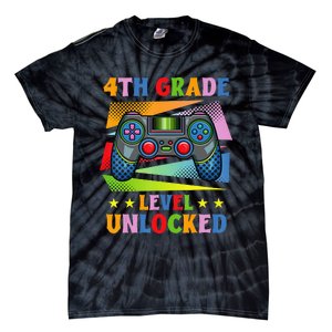 Back To School Video Gamer Level 4Th Grade Unlocked Tie-Dye T-Shirt