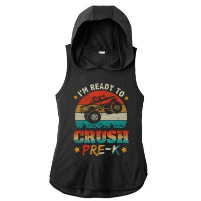 Back To School I'm Ready To Crush Pregiftk Monster Truck Boys Funny Gift Ladies PosiCharge Tri-Blend Wicking Draft Hoodie Tank