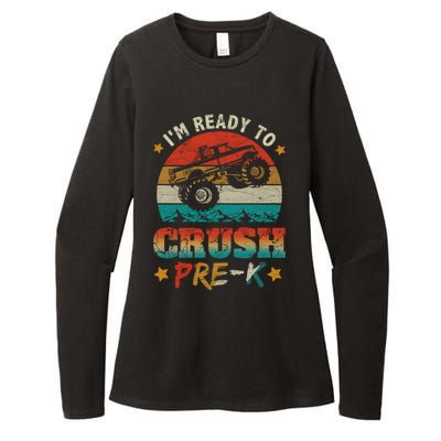 Back To School I'm Ready To Crush Pregiftk Monster Truck Boys Funny Gift Womens CVC Long Sleeve Shirt