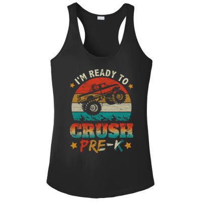 Back To School I'm Ready To Crush Pregiftk Monster Truck Boys Funny Gift Ladies PosiCharge Competitor Racerback Tank