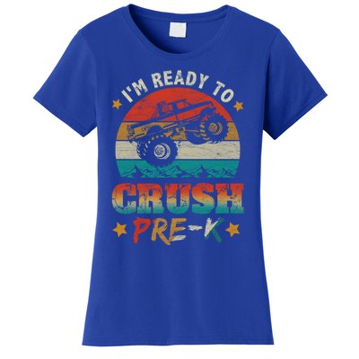 Back To School I'm Ready To Crush Pregiftk Monster Truck Boys Funny Gift Women's T-Shirt