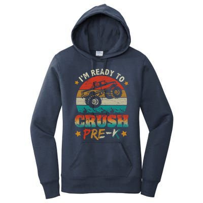 Back To School I'm Ready To Crush Pregiftk Monster Truck Boys Funny Gift Women's Pullover Hoodie