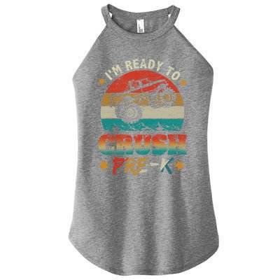 Back To School I'm Ready To Crush Pregiftk Monster Truck Boys Funny Gift Women's Perfect Tri Rocker Tank