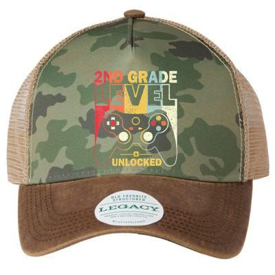 Back To School 2Nd Grade Level Unlocked Video Gamer Legacy Tie Dye Trucker Hat