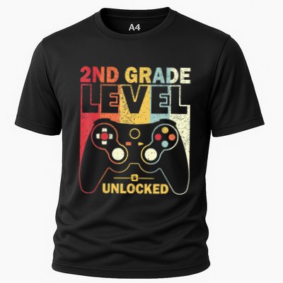 Back To School 2Nd Grade Level Unlocked Video Gamer Performance Shirt
