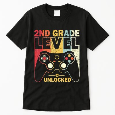 Back To School 2Nd Grade Level Unlocked Video Gamer Tall T-Shirt