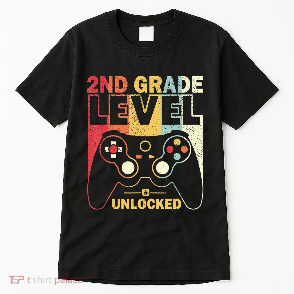Back To School 2Nd Grade Level Unlocked Video Gamer Tall T-Shirt