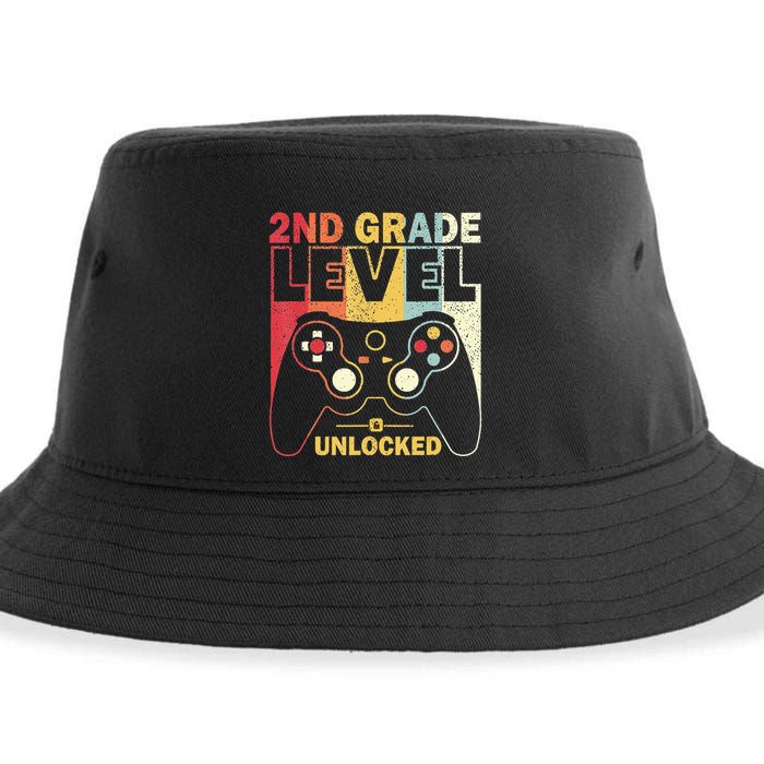 Back To School 2Nd Grade Level Unlocked Video Gamer Sustainable Bucket Hat