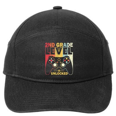 Back To School 2Nd Grade Level Unlocked Video Gamer 7-Panel Snapback Hat