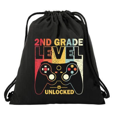 Back To School 2Nd Grade Level Unlocked Video Gamer Drawstring Bag