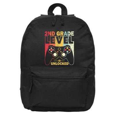 Back To School 2Nd Grade Level Unlocked Video Gamer 16 in Basic Backpack