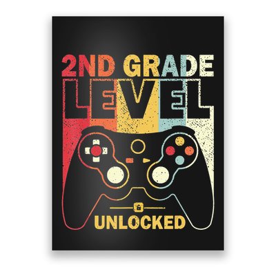 Back To School 2Nd Grade Level Unlocked Video Gamer Poster