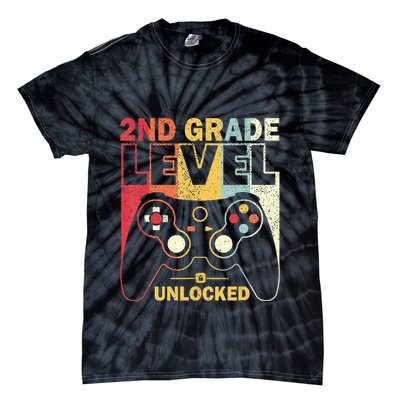Back To School 2Nd Grade Level Unlocked Video Gamer Tie-Dye T-Shirt