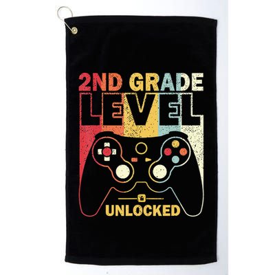 Back To School 2Nd Grade Level Unlocked Video Gamer Golf Towel