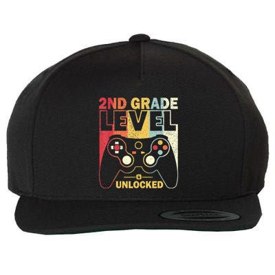 Back To School 2Nd Grade Level Unlocked Video Gamer Wool Snapback Cap