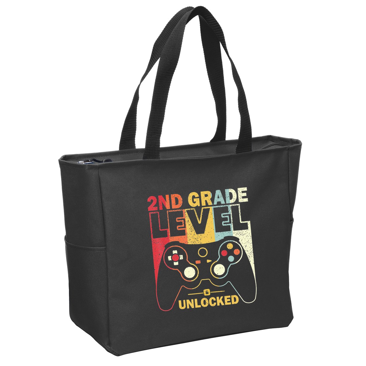 Back To School 2Nd Grade Level Unlocked Video Gamer Zip Tote Bag