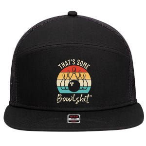 Bowling That's Some Bowlshit Retro Bowling Lovers Bowler 7 Panel Mesh Trucker Snapback Hat