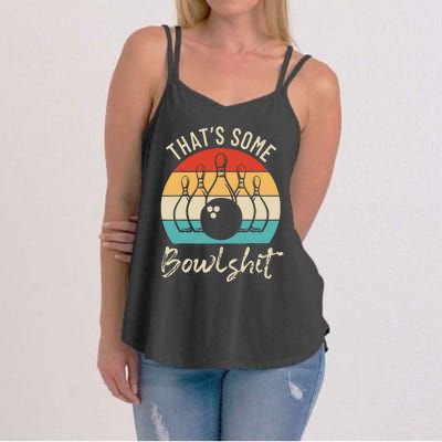 Bowling That's Some Bowlshit Retro Bowling Lovers Bowler Women's Strappy Tank