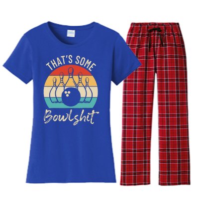 Bowling That's Some Bowlshit Retro Bowling Lovers Bowler Women's Flannel Pajama Set