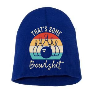 Bowling That's Some Bowlshit Retro Bowling Lovers Bowler Short Acrylic Beanie