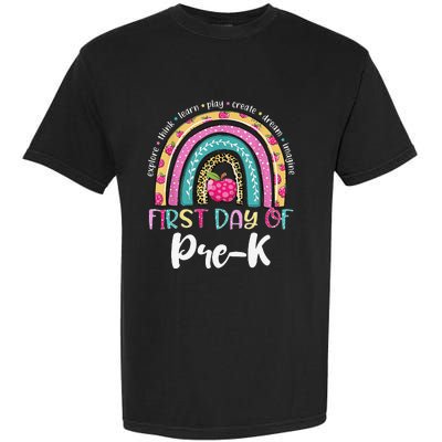 Back To School Rainbow Happy First Day Of PreK Gift Garment-Dyed Heavyweight T-Shirt