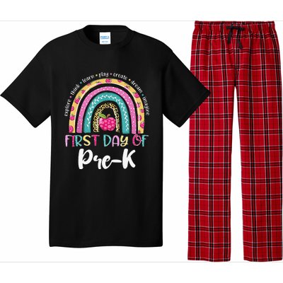 Back To School Rainbow Happy First Day Of PreK Gift Pajama Set