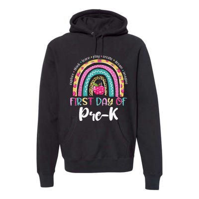 Back To School Rainbow Happy First Day Of PreK Gift Premium Hoodie