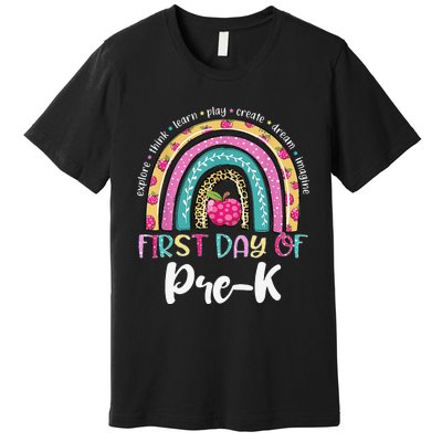 Back To School Rainbow Happy First Day Of PreK Gift Premium T-Shirt