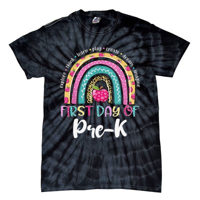 Back To School Rainbow Happy First Day Of PreK Gift Tie-Dye T-Shirt